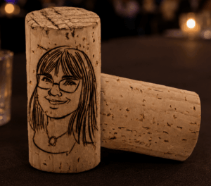 Portrait on wine Cork